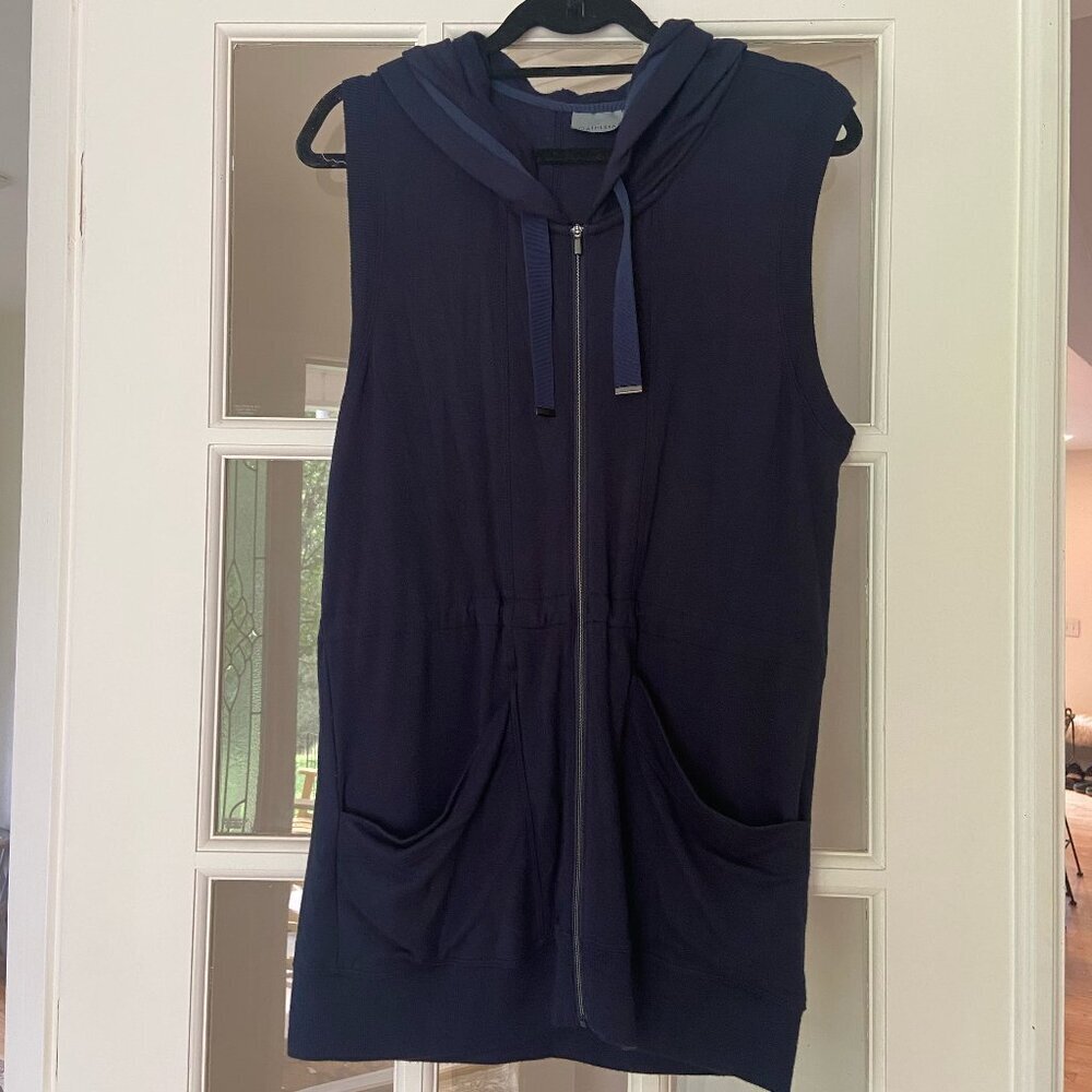 Athleta Hooded Zip Up Vest Size XS Athleisure Activewear Layers Stretchy Soft